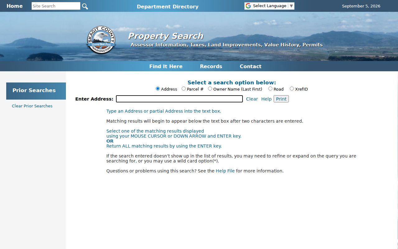 Mount Vernon residents directory Assessor property search