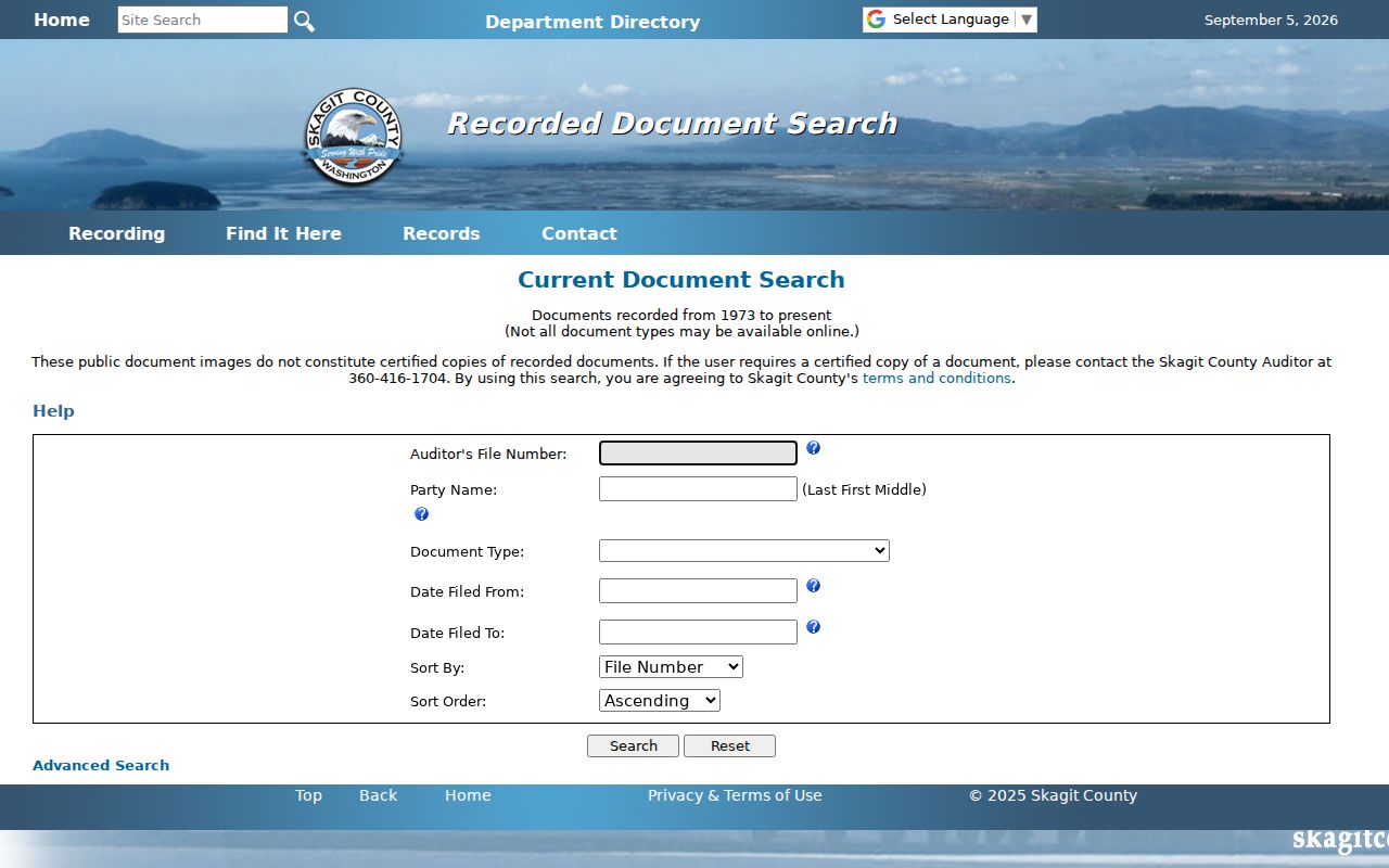 Mount Vernon residents directory recorded document index